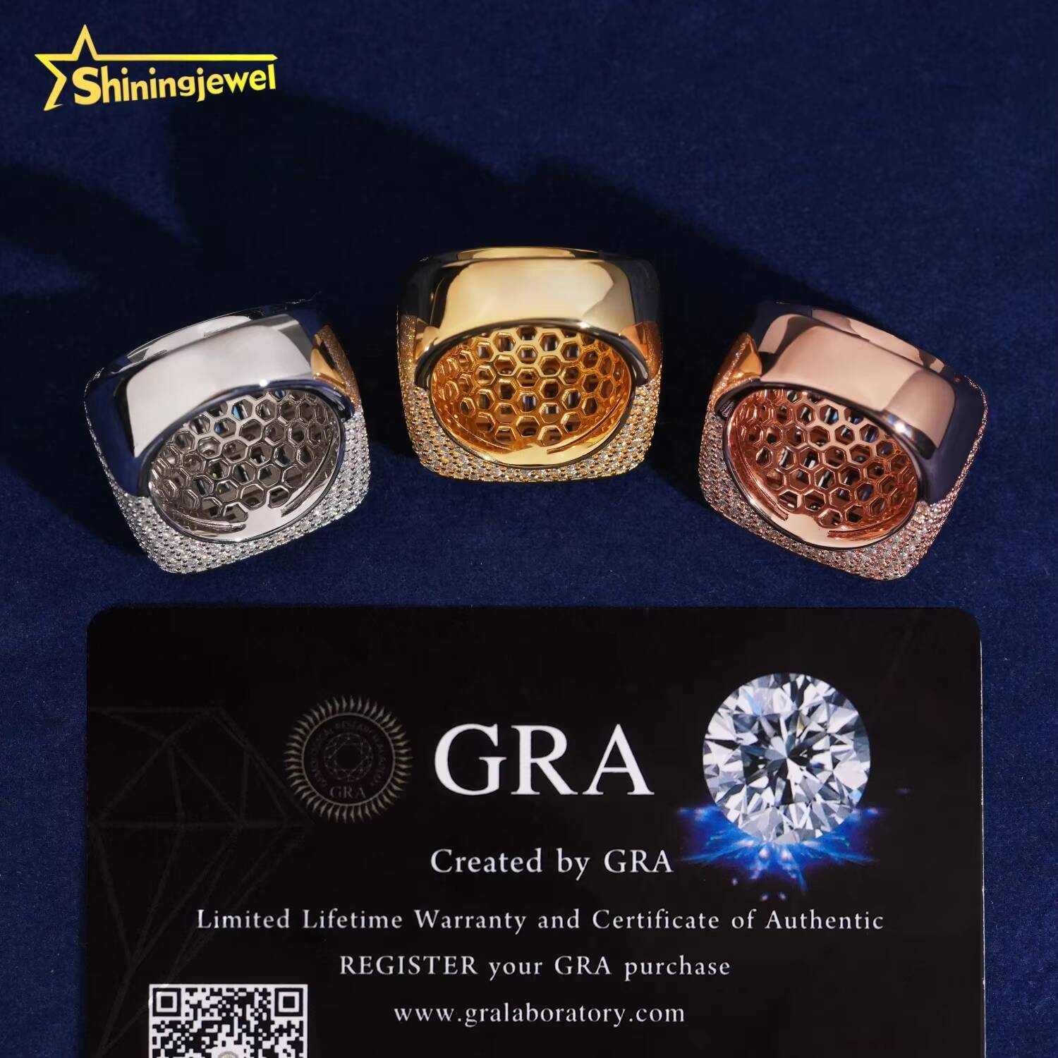 Hip Hop Rapper Style Iced Out Top Quality 925 Silver GRA Certificate Hip Hop Moissanite Ring for Men