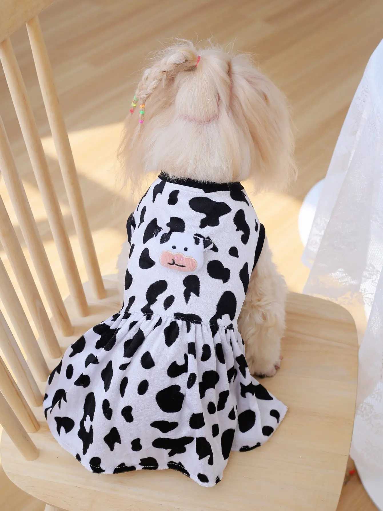 368 the Milk Pattern Cute Cow Doll Dress Is Suitable for Wearing in All Four Seasons Especially Spring and Summer M251208