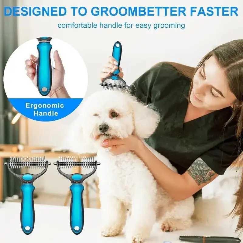Pet Grooming Brush Rake Tool - Removes Mats Tangles Dog Grooming Essential M251208 - view 4