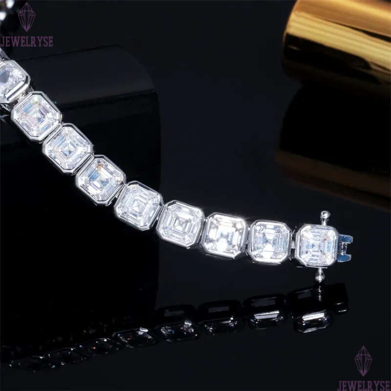 hiphop charm ennis bracele designer for woman man copper plaed chain square AAA zirconia silver whie diamond chains mens braceles womens luxury jewelr