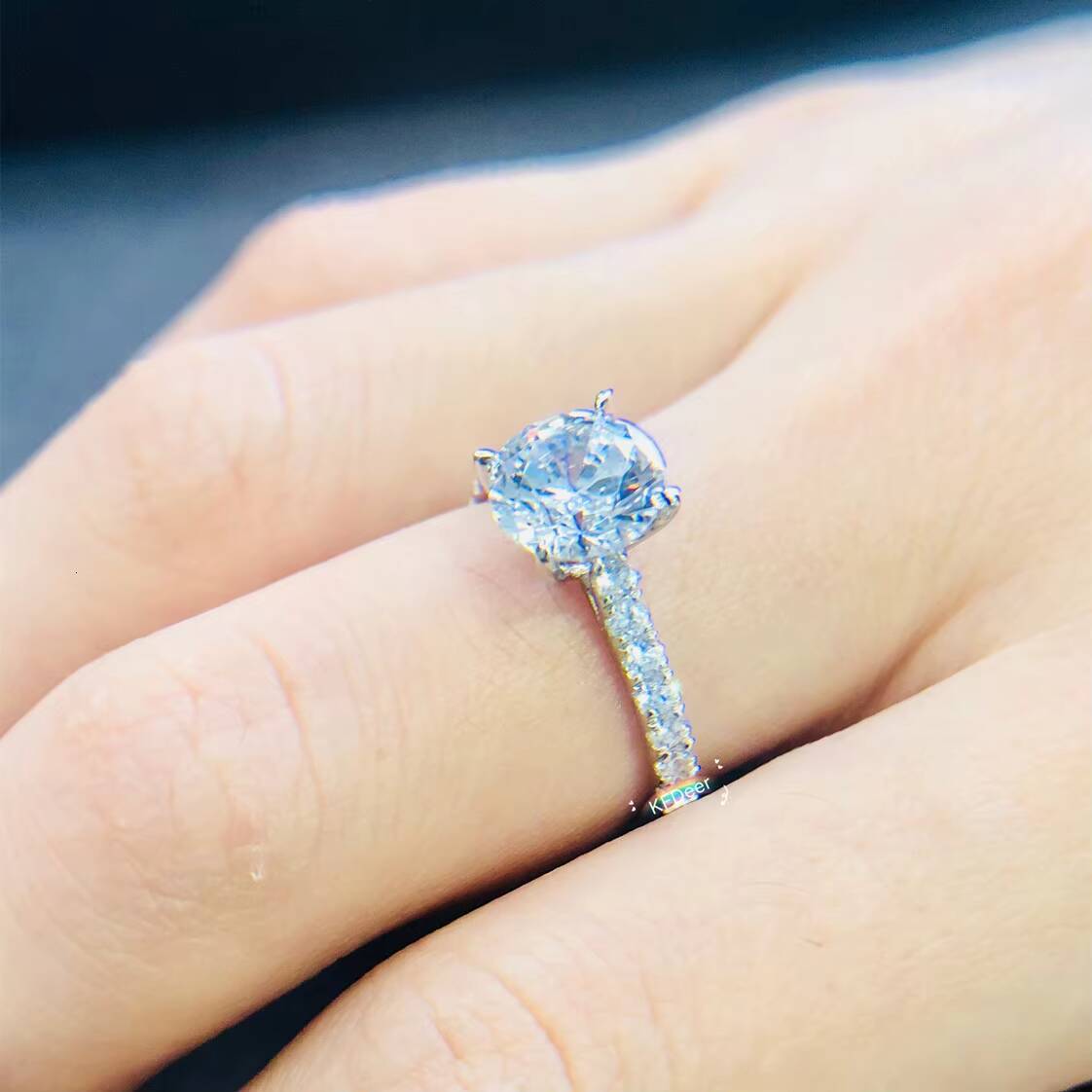 1Ct Round 3Ex Cut White IGI Certified Jewelry Lab Grown Diamond Ring 18K Gold