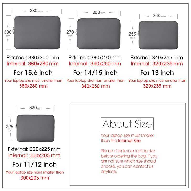 Laptop Bag For Xiaomi Lenovo Dell Notebook Computer Laptop Sleeve For Macbook Air Pro Retina 13 14 15 156 Inch Laptops CaseT251208