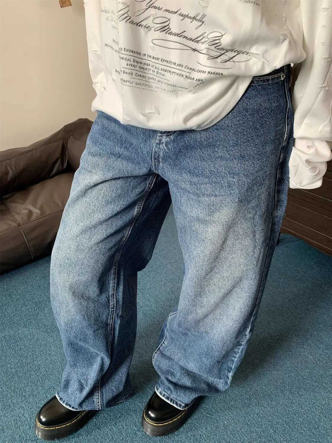 Y2K Embroidered Digital Star Jeans Women Colorful Patchwork Washed Light Blue Baggy Pants American Streetwear Wide Leg TrousersT251208