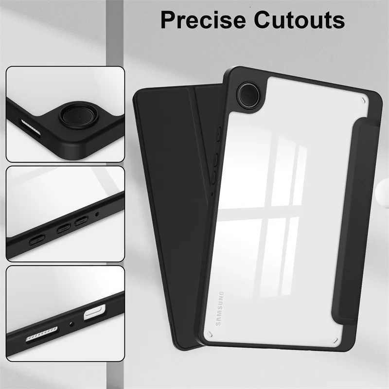 For Galaxy Tab A11 87 inch 2025 Case Acrylic Back With Pencil Holder Folding Stand Funda SM-X130 SM-X133 X135N/G Cover C251208
