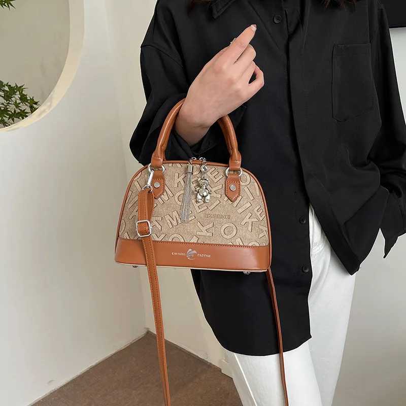 Luxury Printed Shell Bag 2025 - Vintage Inspired Shoder Purse - Wens Top Handle Crossbody Bag Chic Versatile Day Bag Y251208