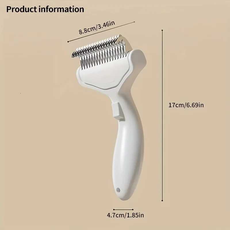 1PC Floating Stainless Steel Dog Hair Removal Brush for Long Hair Breeds Puppy Cat Comb Pet Grooming Products Curved Design M251208 - view 5