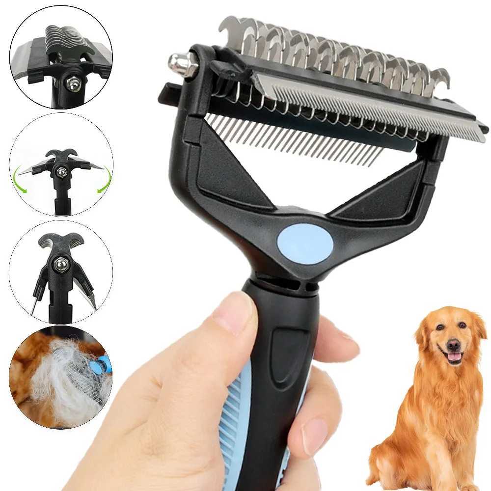 3 In 1 Pet Deshedding Brush Dog Hair Remover Pet Fur Knot Cutter Puppy Cat Comb Brushes Dogs Grooming Shedding Supplies M251208 - view 3