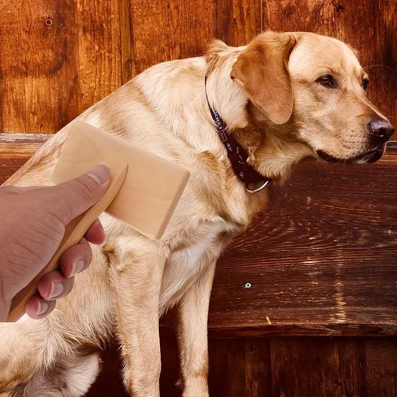 Dog Comb Wood Needle Comb Cat Comb Pet Comb Solid Wood Beauty Needle Comb Dog Cat Knot Off Float Comb Air Cushion Comb M251208 - view 5