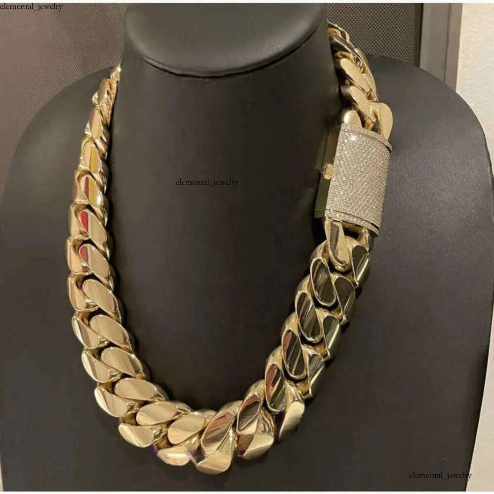 Fine jewelry Pendant Necklaces Choker Custom k Gold 20mm Miami Cuban Chain Necklace