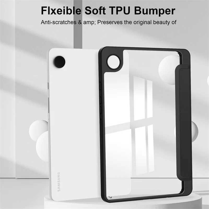 For Galaxy Tab A11 87 inch 2025 Case Acrylic Back With Pencil Holder Folding Stand Funda SM-X130 SM-X133 X135N/G Cover C251208