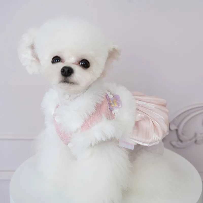 Pet Flannel Dress Rabbit Butterfly Tang Dress Princess New Year Small Medium Dog Coat Puppy Clothes Chinese Style Pet Skirt M251208