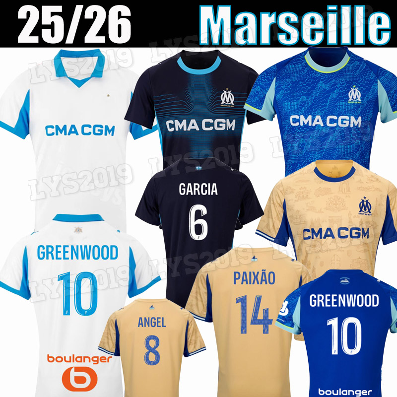 25 26 Marsella Maillot OM de Foot Greenwood 125 Soccer Jerseys Balerdi Ounahi Harit 2025 2026 LUIS HENRIQUE HARIT ROWE GARCIA HOJBJERG LIROLA Kids