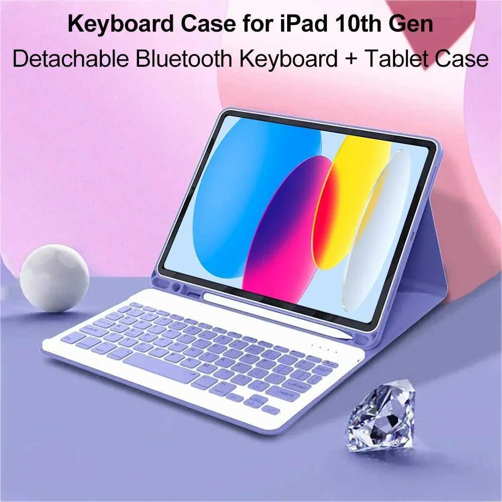 For iPad 10th Generation 2022 109 Inch Case with KeyboardDetachable Wireless KeyboardTablet Cover For iPad 10th Gen C251208