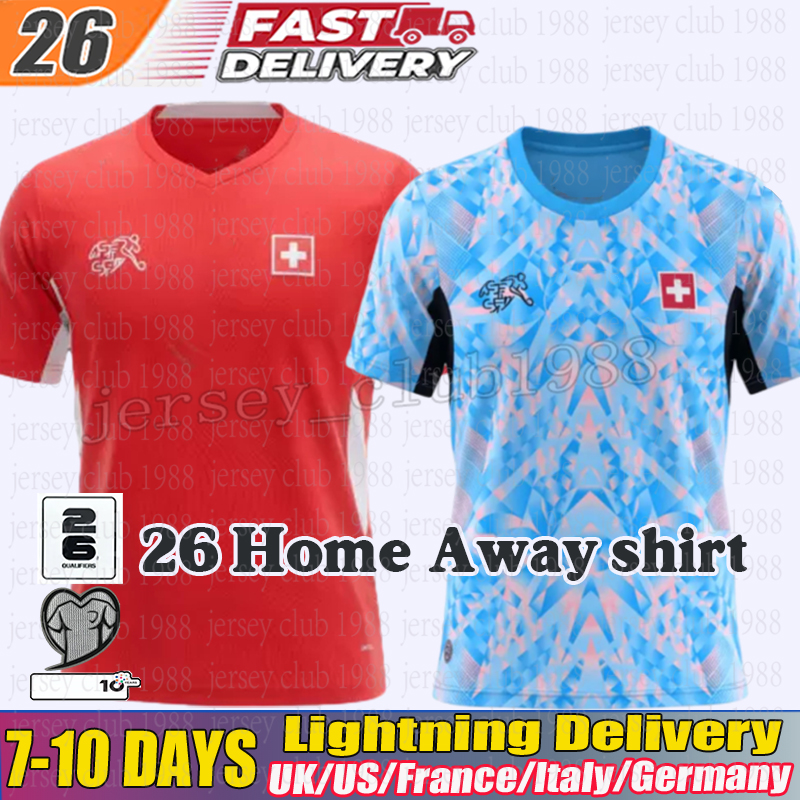 2026 Switzerland jersey ZAKARIA Soccer Jerseys AMDOUNI OKAFOR EMBOLO Football shirts STEFFEN VARGAS DAN NDOYE kids kits Switzerland Maillot home away