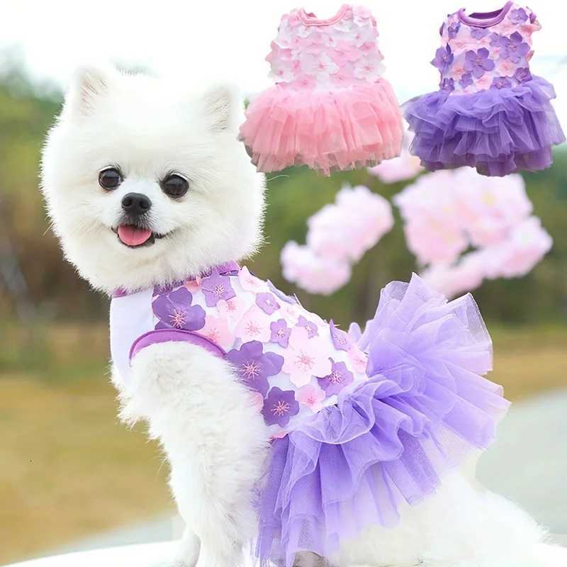 Floral Princess Dog Dress Flower Puppy Apparel For Mini To Medium Dogs Breathable And Soft Perfect For Outings M251208
