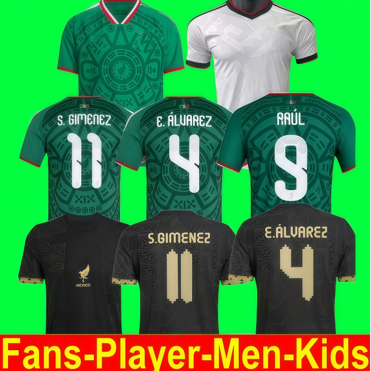 2026 27 Mexico Soccer Jersey Home Away RAUL CHICHARITO LOZANO DOS SANTOS Club Football Shirt Kids Kit H.LOZANO Men Sets Uniforms Fans Player Version