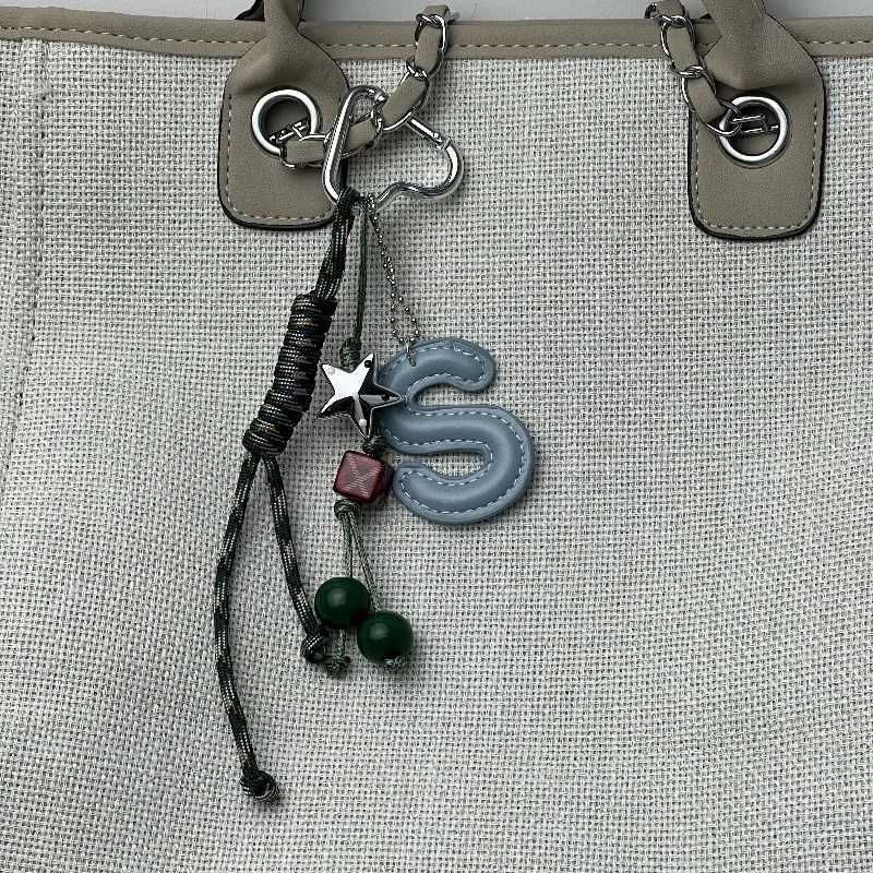 DIY handmade keychain Letter bag pendant Ins woven rope cherry jewelryXJ251208 - view 3