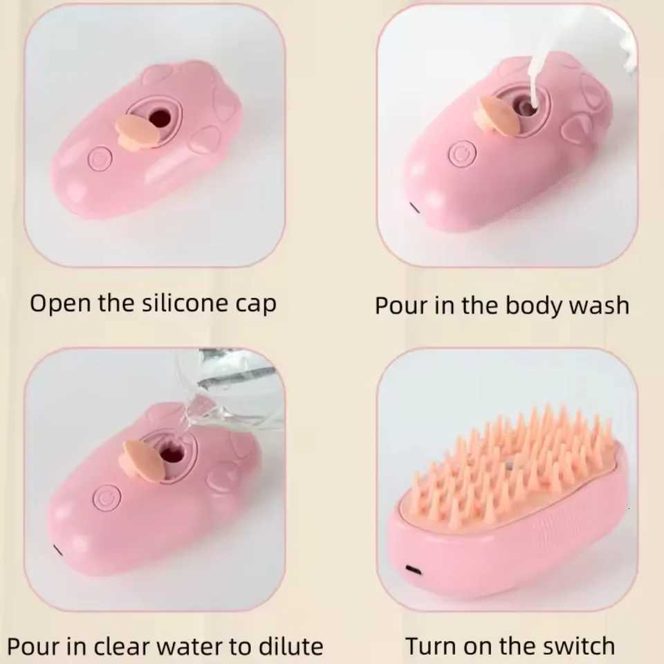 3 in 1 Cat Comb Brush Electric Spray Cat Steam Brush Spray Cat Hair Brushes for Massage Pet Float remover Cat Supplies M251208 - view 6