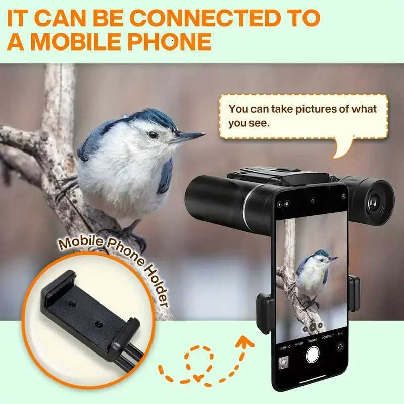 4000X25 Bino HD Zo Portable Powerf Long Range BAK4 Telescope Folding Low Light Bino for Hunting Camping C251208