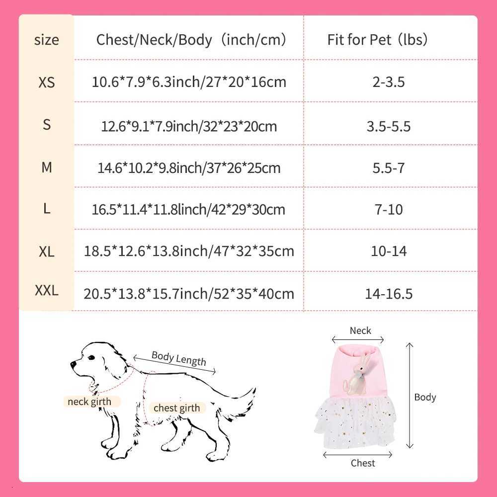 Princess Style Dog Dresses Pet Bunny Doll Skirt Cotton Pet Clothing Mesh Skirt Sweet Dog Clothes for Small Medium Dogs Pet Items M251208