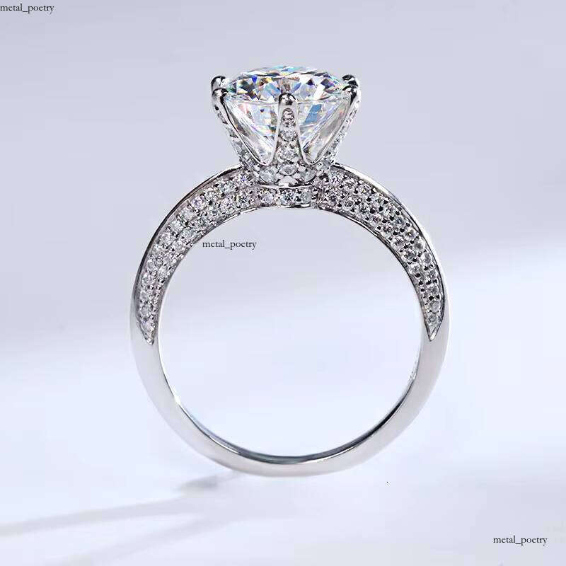 Luxury 9k 10k 14k 18k Engagement High Quality 3 Ct White Gold Round Cut Silicon Stone VVS Moissanite Ring