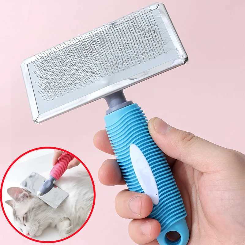 Cat Comb Silicone Cat Brush Massage Stainless Steel Combs for Cats Pet Grooming Comfortable Handle Dog Brush M251208