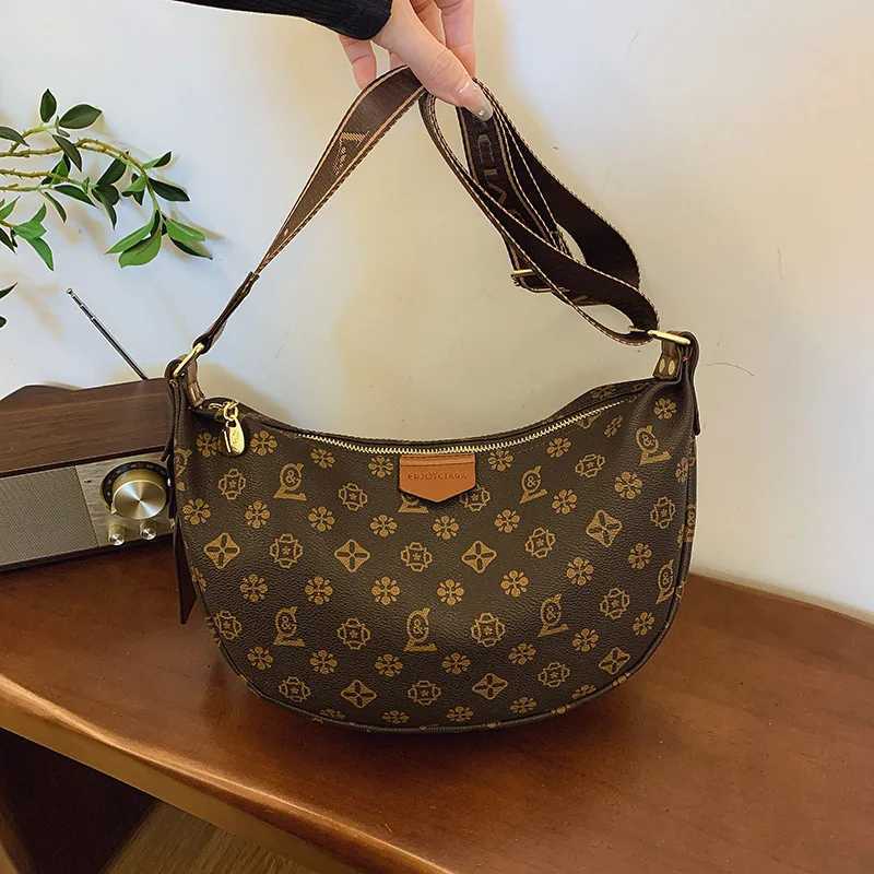 2025 Printed Color-Block Hobo Bag for Wen Spacious Underarm Shoder Bag Vintage Chic Crossbody Purse Y251208