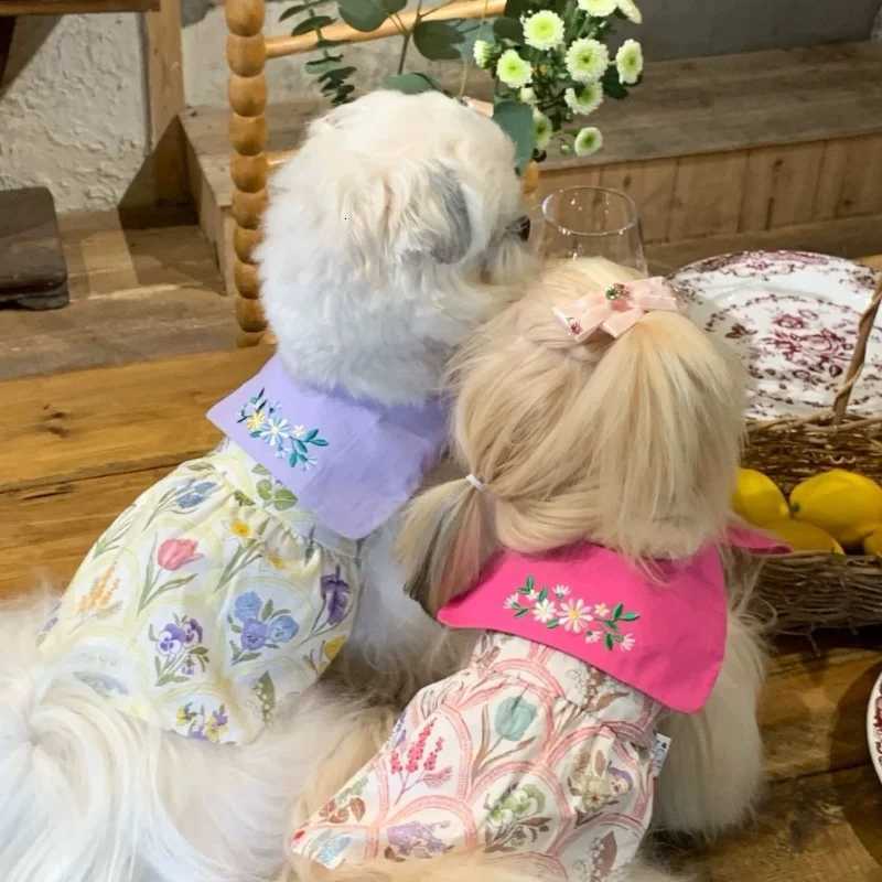 Pet Clothing Small Dog Dress Autumn Iris Skirt Outdoor Clothing Fragrant Flower Puff Skirt Dog Dresses for Small Dog Clothes M251208