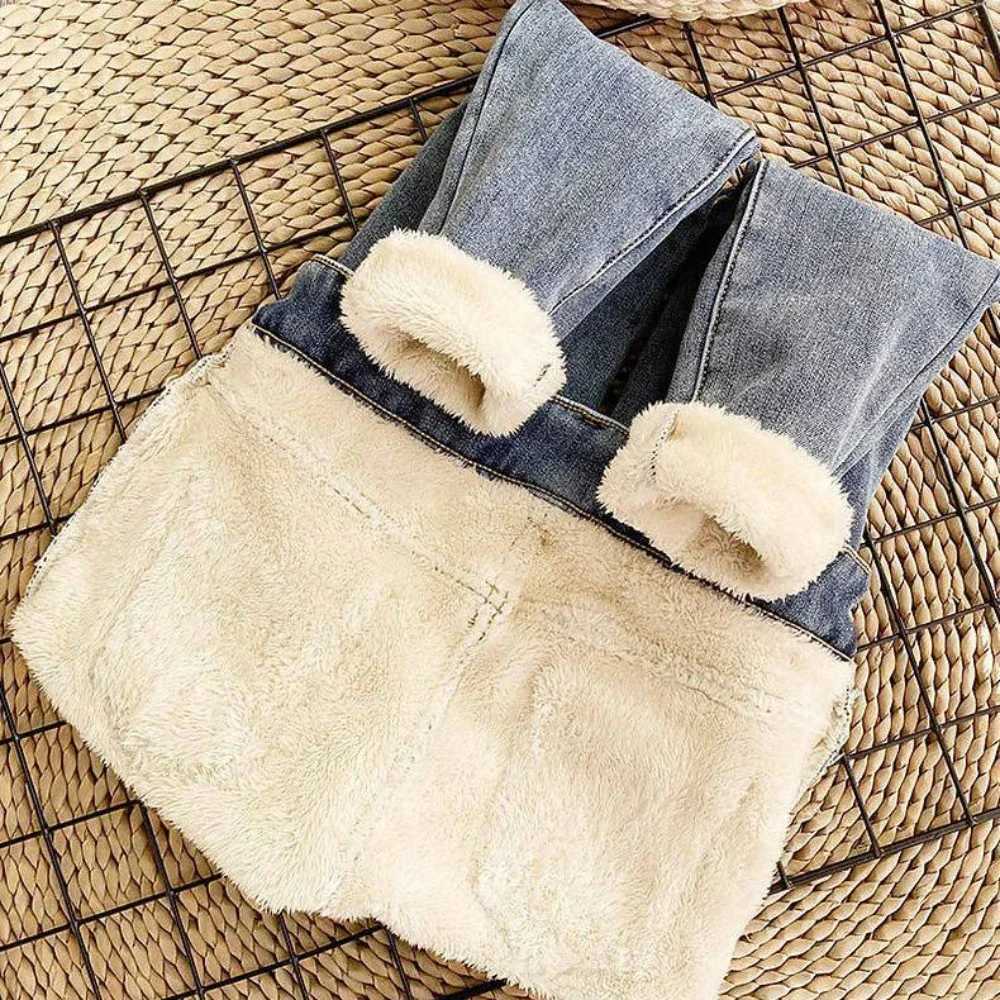 Fleece Warm Slim Fit Stretch Ladies Denim Pencil Pants women Winter Thick Velvet Women jeans High Waist Skinny Jeans woman pantsT251208