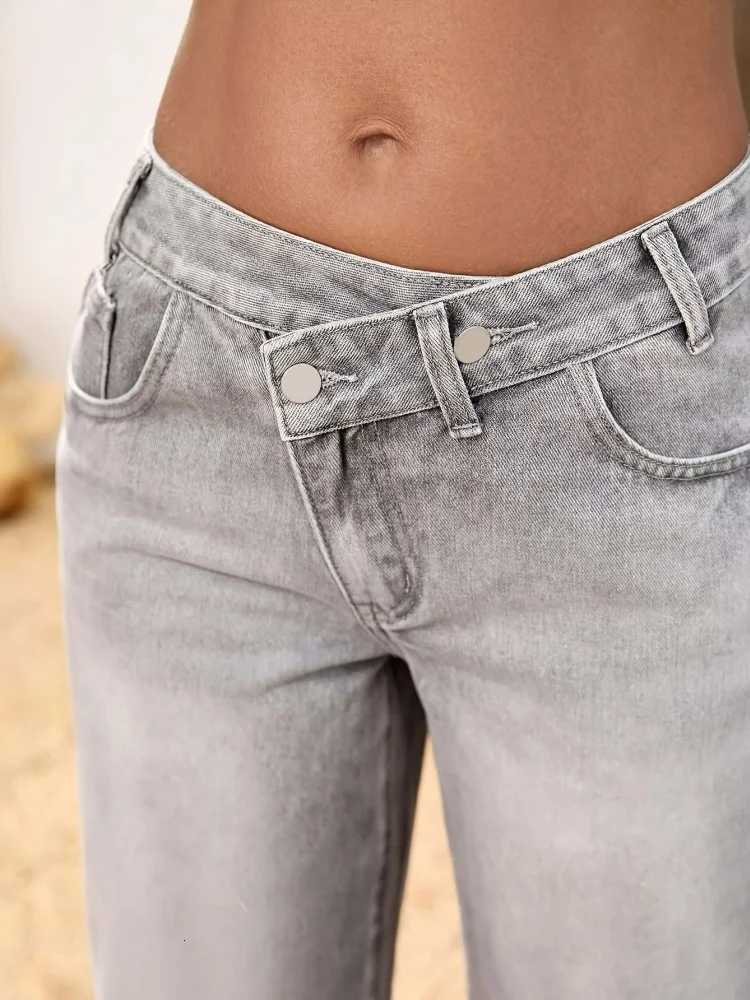 Womens Jeans Gray Fashion Niche High-EndT251208
