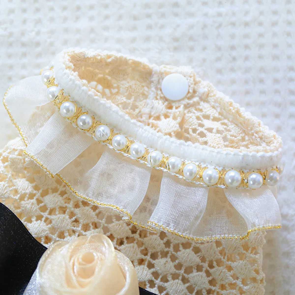 Luxury Girl Dog Kawaii Dress For Small Puppy Animal Pearl Collar Accessory Pet Chihuahua Yorkshire Apparel Clothing Cat Wedding M251208
