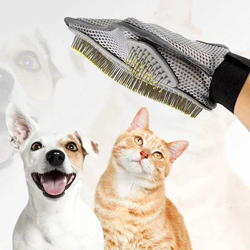 Dual Sided Rubber Pet Bathing Glove Cat Dog Grooming Brush Shedding Tool Massage Mitt Long Short Fur Cleaning Supplies Pet Care M251208 - view 7
