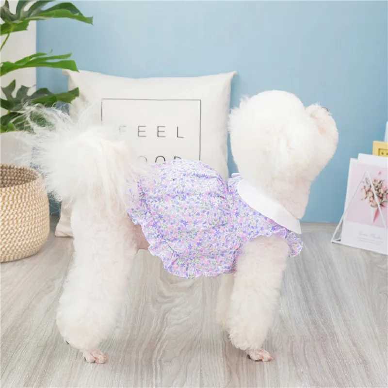 Dog Dress Summer Floral Pet Skirts Cat Sweet Dresses Chihuahua Yorkie Clothing Soft Breathable Puppy Costume Girls Dog Clothes M251208