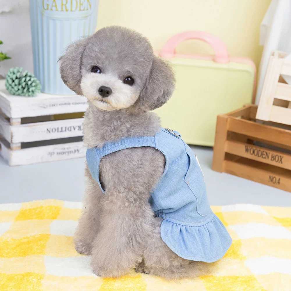 Fashion Casual Pet Clothing Denim Dress for Small Pets Yorkie Thin Autumn Spring Summer Cat Clothes Stylish Pet Outfits M251208