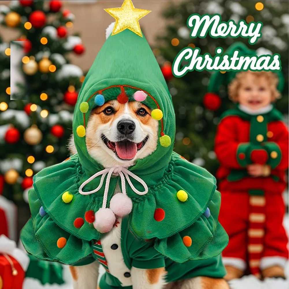 Cute Christmas Dog Cape Adorable Pet Attire Role-Play Party Wear Pet Cloak Dog Dress Holiday Pet Costume Christmas Supplies M251208