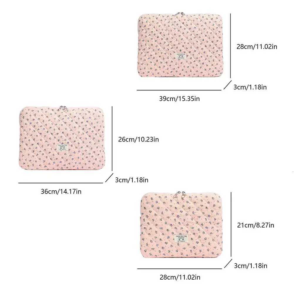 Floral Laptop Sleeve Quilted Laptop Carrying Case Protective Notebook Case for 11-15 Inch Laptop TabletT251208