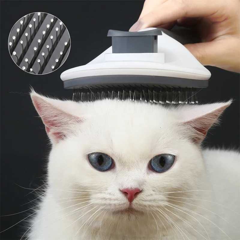 Pet Hair Removal Brush Dog Hair Comb Stainless Steel Automatic Hair Fading Cat Comb Pet Cleaning Grooming Supplies M251208 - view 3