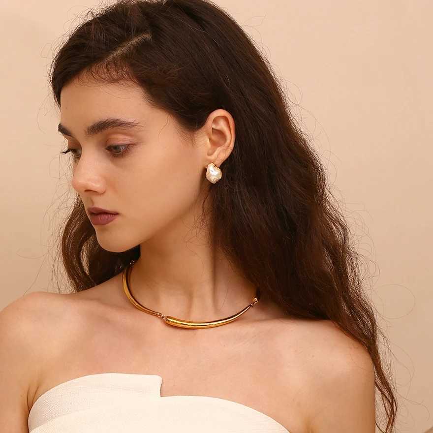 LaMuses Luxury Baroque Imitation Pearl StainlESS steel Earrings Woman Waterproof C 2024 J251208