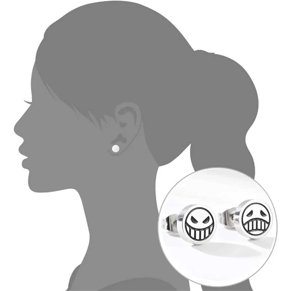 1Pair 316L Stainless Steel Smile Cry Face Stud Earring for Women MenFashion Ear Cartilage Tragus Forward Helix Piercing Jewelry J251208