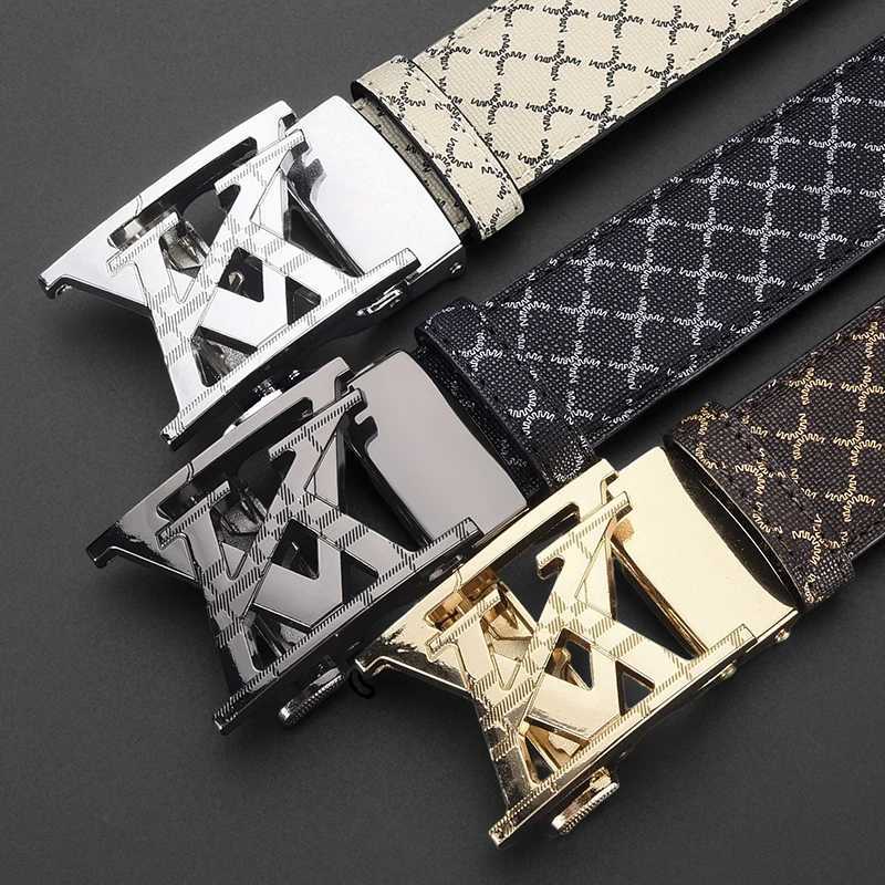 fashion belt High quality PU Simple And Fashionable Automatic Buckle Casual Belt Trendy Mens Business Belt