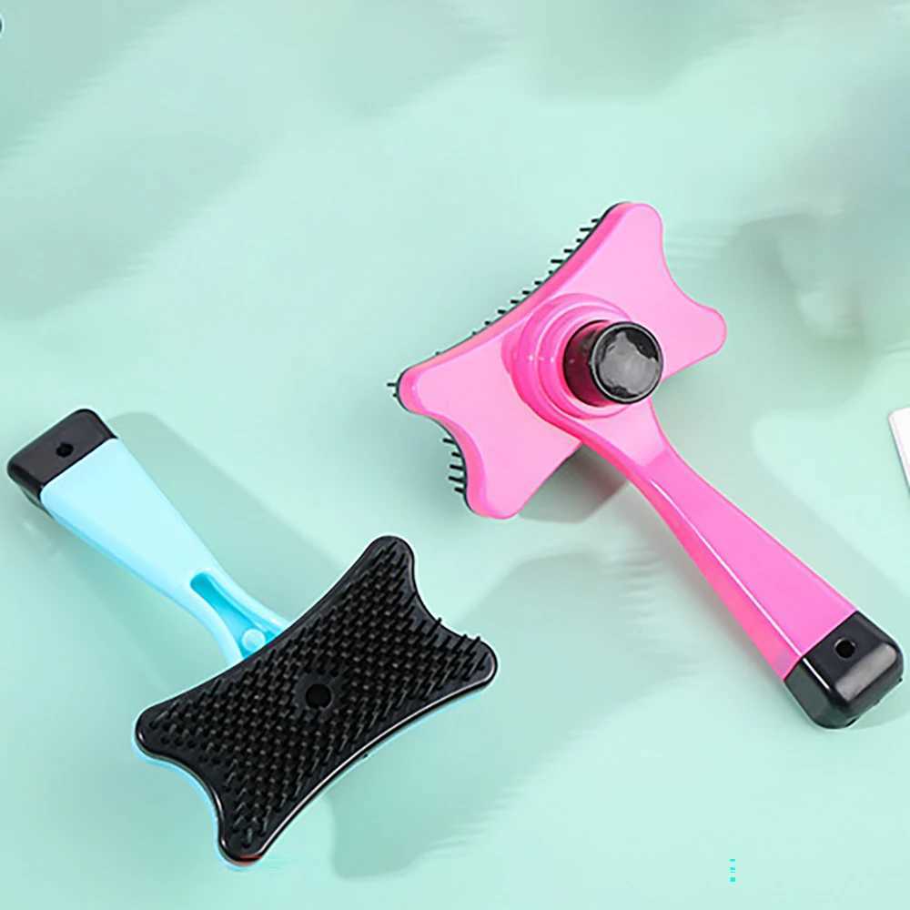 Self-Cleaning Pet Grooming Brush-Static-Free Massage Comb with Thick Bristles Summer Shedding Solution for Dogs Cats M251208 - view 5