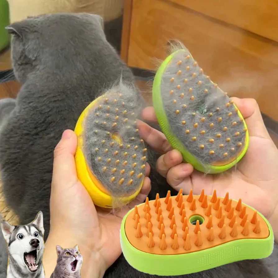 Cat Dog Steamy Brush Steam Brush Electric Sprayer for Massage Pet Grooming tool Shedding 3 in 1 Electric Sprays Massage Combs M251208