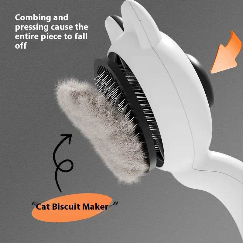 Self Cleaning Cat Dog Brush Stainless Steel Teeth Deshedding Tool Ergonomic Handle Grooming Comb for Long Short Hair Pets M251208 - view 4