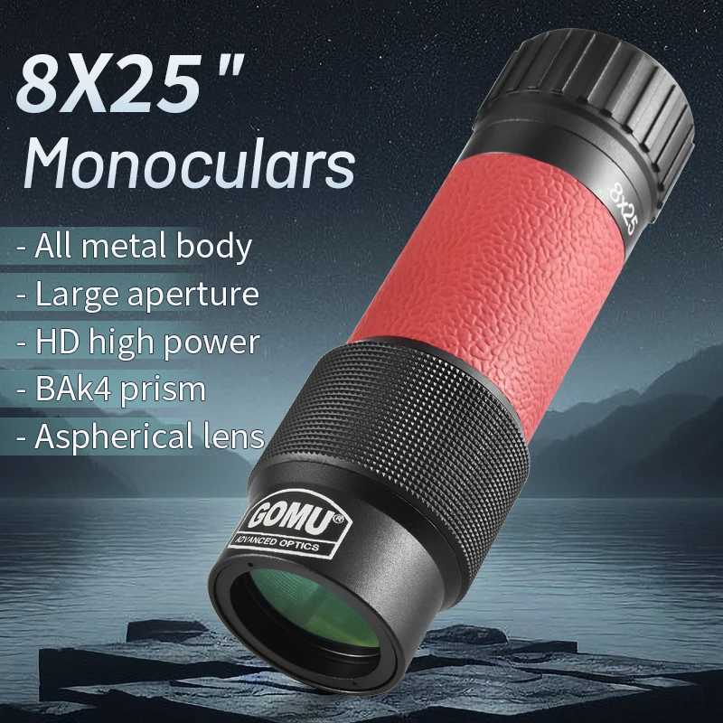 GU 8x25 Fl Metal Mono Telescope Mti-layer Coated Imaging Clear Mini Portable Travel Opera Theater Museum Bino C251208