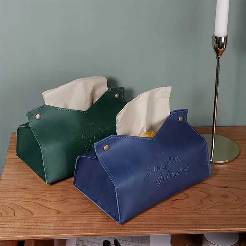 Waterproof Luxury Pu Leather Tissue Case Cover Paper Bag Storage Box Napkin Holder for Car Living Room Bathroom Office Toilet H251208