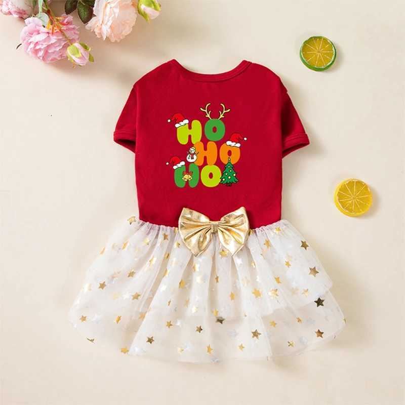 Glittery Red Dog Christmas Dress Poodle Style Ruffled Skirt Outfit for Pomeranian Chihuahua Shih Tzu Holiday Photo Costume M251208