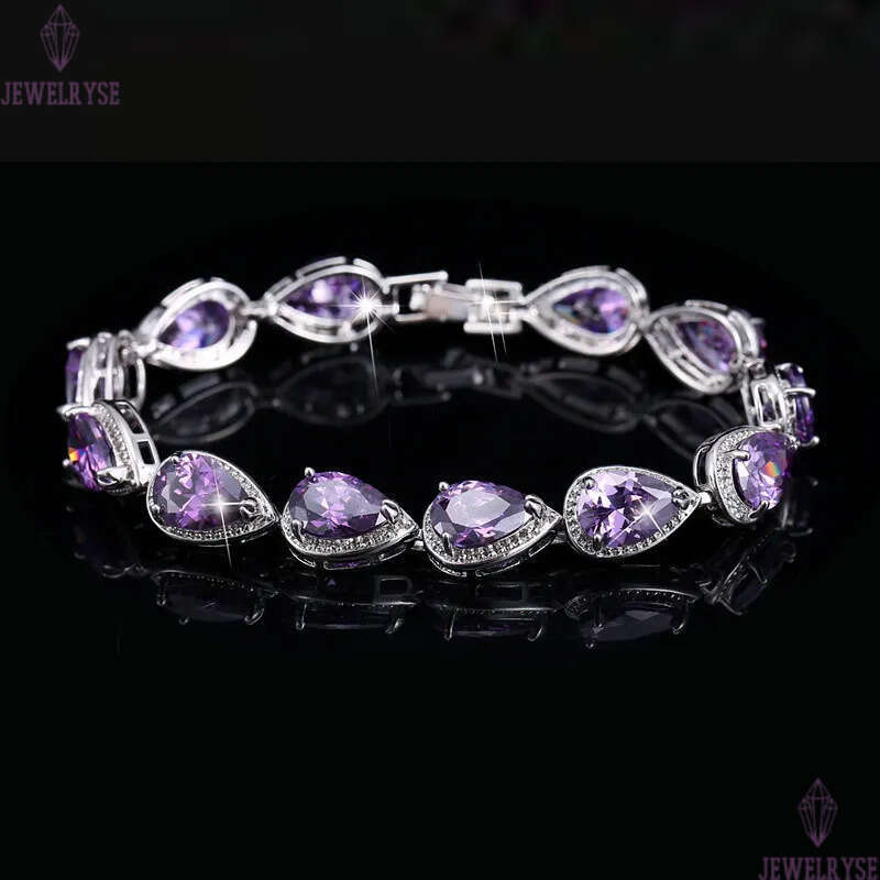 white diamond tennis bracelet designer woman party copper round blue crystal AAA zirconia silver charm luxury bracelets womens fashion jewelry girls g