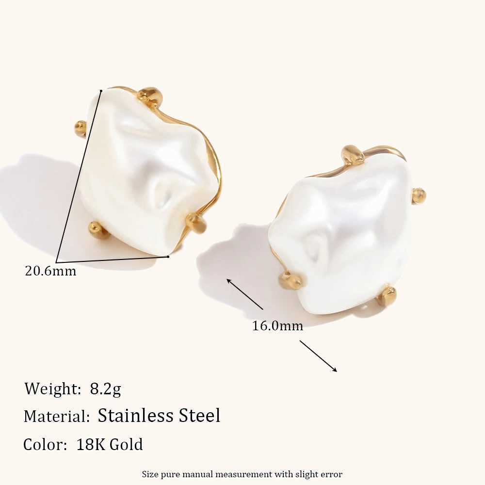 LaMuses Luxury Baroque Imitation Pearl StainlESS steel Earrings Woman Waterproof C 2024 J251208