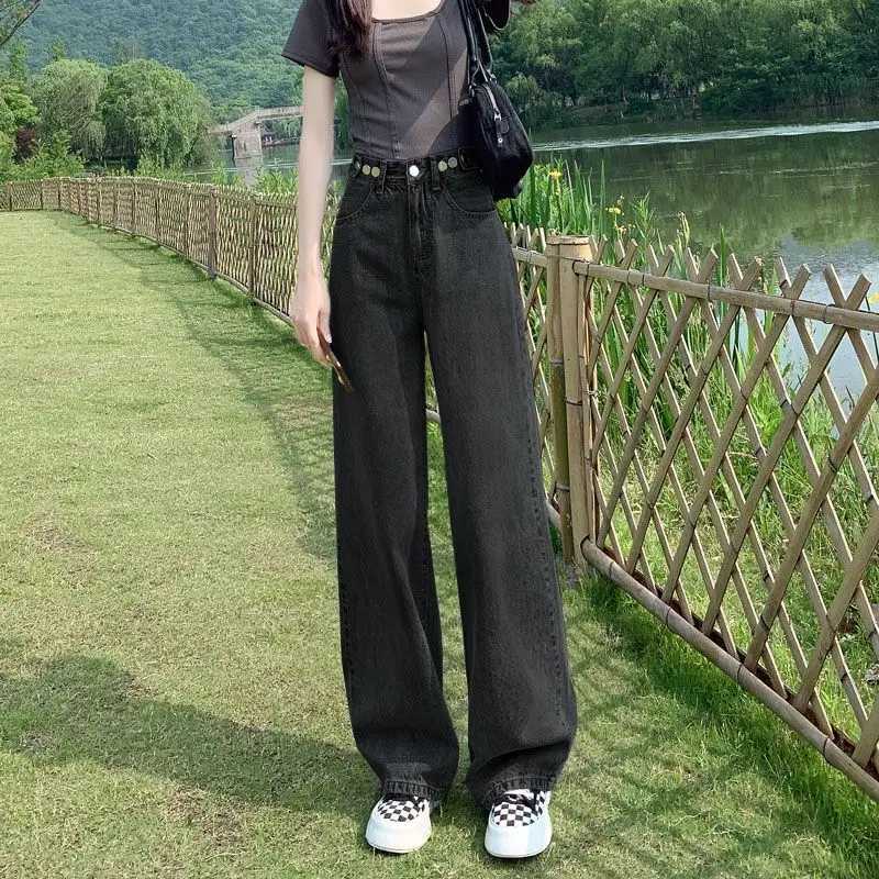 High Waist Wide-leg Jeans for Women in 2025 Straight Loose New Summer Thin Style to Make Them Look SlimT251208