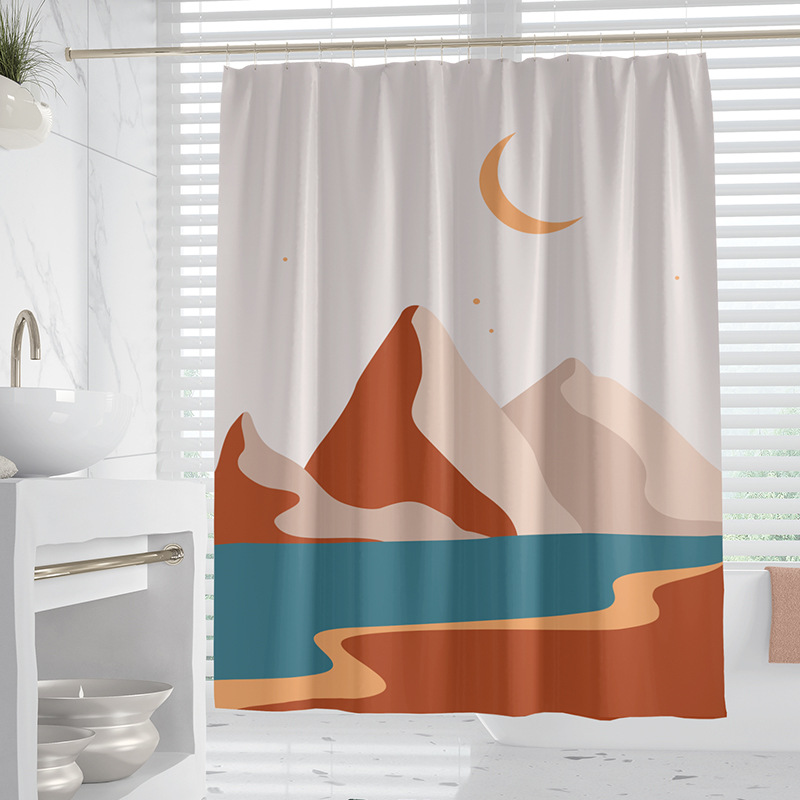 YL-37915 Waterproof and Mildew-proof Universal Bathroom Curtain, Modern Minimalist Toilet Partition Curtain, Thickened Covering Curtain